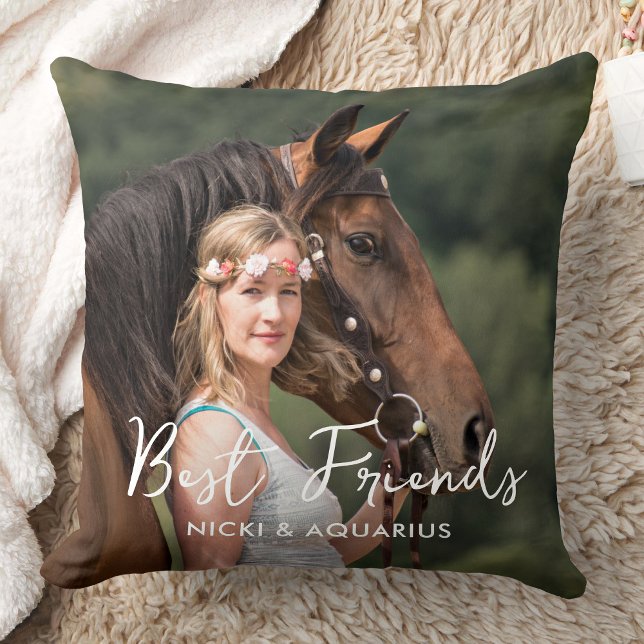 Cojín Decorativo Personalizado Horse Photo Equestres Best Friends (Subido por el creador)