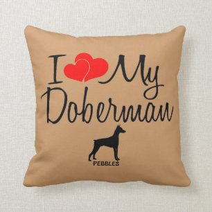 Cojín Decorativo Personalizado I Love My Doberman