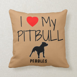 Cojín Decorativo Personalizado I Love My Pitbull