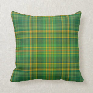 Cojín Decorativo Personalizado irlandés de Green Plaid (Tartán)