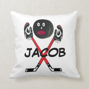 Cojín Decorativo Personalizado jugador de hockey personalizado