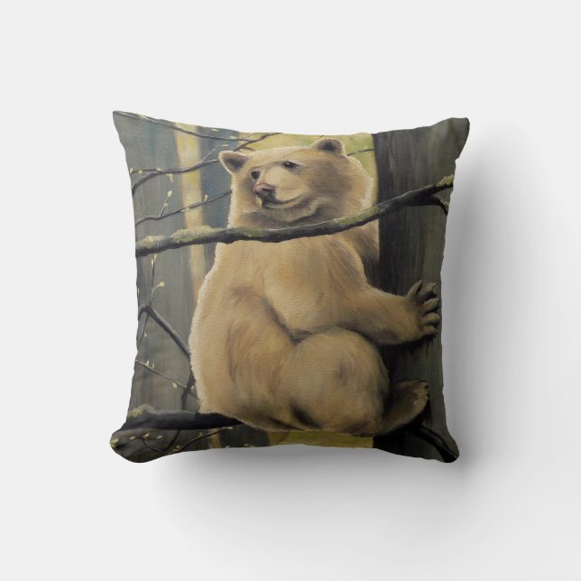 Cojín Decorativo Personalizado Kermode Bears Pillow de la boca del  (Anverso)