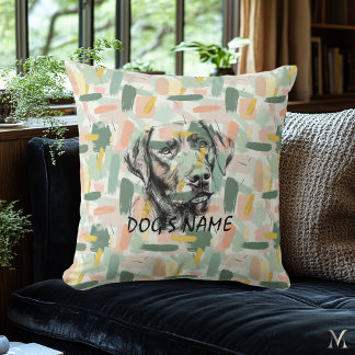Cojín Decorativo Personalizado Labrador Retrato Pillow Resumen Patr