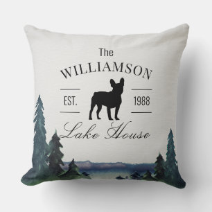 Cojín decorativo personalizado Lake House Dog Silh