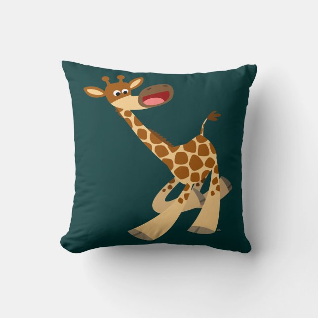Cojín Decorativo Personalizado lindo Ambling Giraffe Pillow (Anverso)