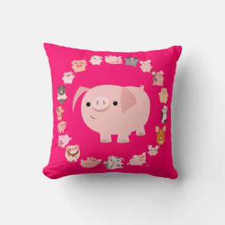 Cojín Decorativo Personalizado lindo Cerdos Mandala Funda Pillow