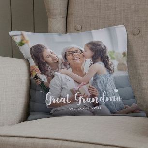 Cojín Decorativo Personalizado lindo Gran Abuela dos foto Keepsake