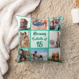 Cojín Decorativo Personalizado Mami fantástico en foto de 18 años