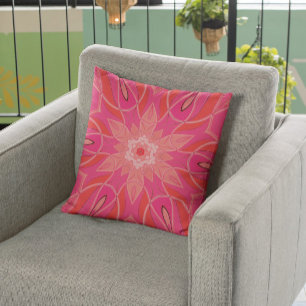 Cojín Decorativo Personalizado Mandala Flor Rosa
