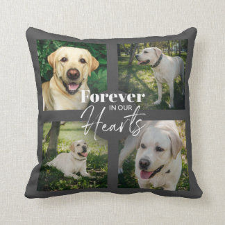 Cojín Decorativo Personalizado Mascota Memorial Foto Tipografía Gri