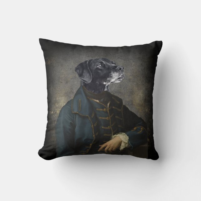 Cojín Decorativo Personalizado Mascota Retrato pintando Almirante D (Anverso)