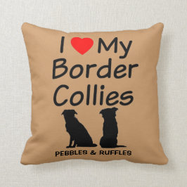 Cojín Decorativo Personalizado Me Encanta Mis Dos Perros De Collie 