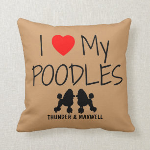 Cojín Decorativo Personalizado Me Encantan Mis Dos Poodles