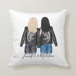 Cojín Decorativo Personalizado Mejor Amigos Estilo Pelo BFF Bestis 