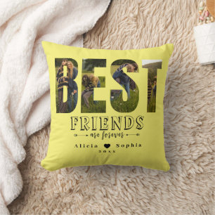 Cojín Decorativo Personalizado Mejor Amistad Pillow con Nombres y F