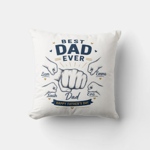 Cojín Decorativo Personalizado Mejor Papá del Mundo Día del Padre d