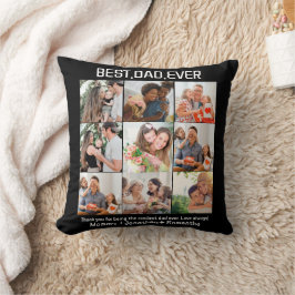 Cojín Decorativo Personalizado Mejor Papá Nunca Padres Día 9 Collag