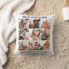 Cojín Decorativo Personalizado Mejor Papá Nunca Padres Día 9 Collag