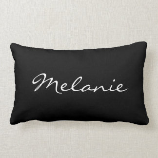 Cojín decorativo personalizado Melanie blanco y ne