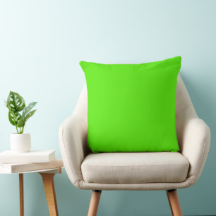 Cojín Decorativo Personalizado Mínimo Monograma Neón Verde