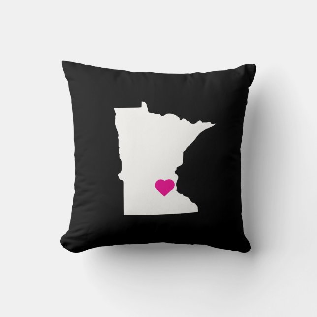 Cojín Decorativo Personalizado Minnesota Estado amor Pillow reversi (Anverso)