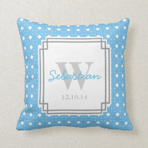 Cojín decorativo personalizado modelado azul del