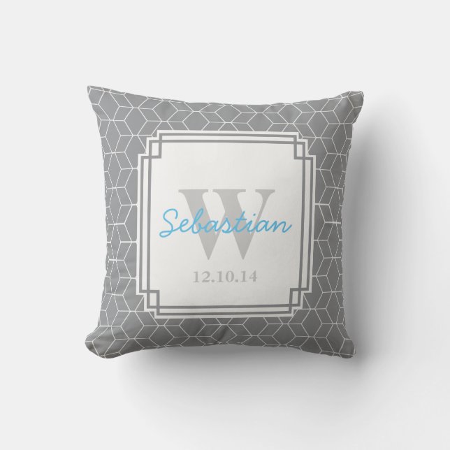 Cojín decorativo personalizado modelado gris del (Anverso)