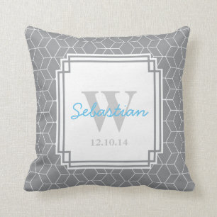 Cojín decorativo personalizado modelado gris del