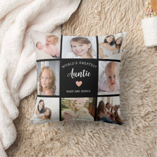Cojín Decorativo Personalizado moderno Collage de fotos corazón ro