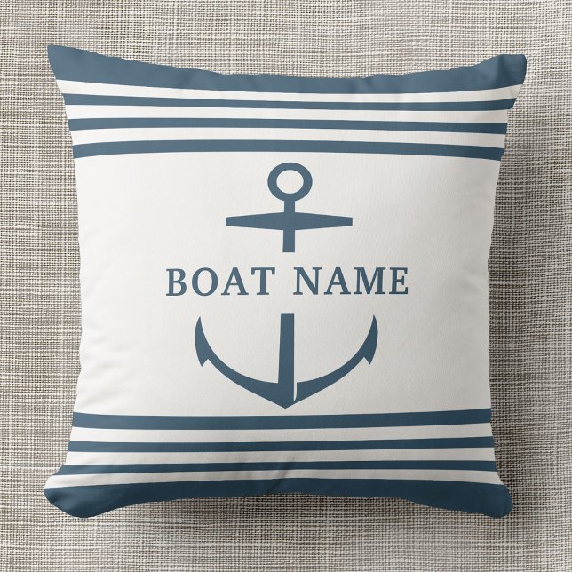 Cojín Decorativo Personalizado moderno Nombre de barco Dusty Anclaj (Subido por el creador)