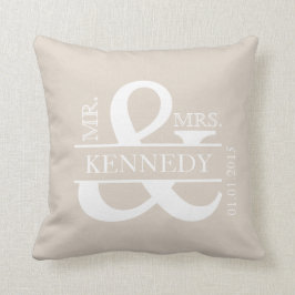Cojín Decorativo Personalizado Monograma Keepsake Boda Pillow