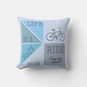 Cojín Decorativo Personalizado Monograma La vida es un viaje loco