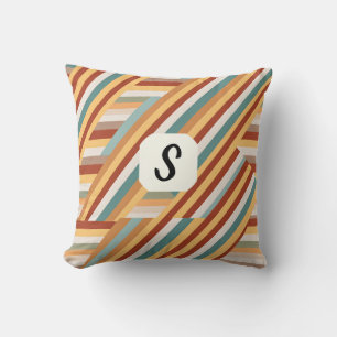 Cojín Decorativo Personalizado Monograma moderno retro 70 Geométric