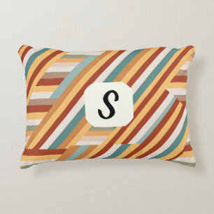 Cojín Decorativo Personalizado Monograma moderno retro 70 Geométric