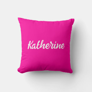Cojín Decorativo Personalizado Monograma Nombre Neon Rosa