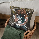 Cojín Decorativo Personalizado Monogramas Love Heart Arrows 2025<br><div class="desc">Corto corazón romántico amor y flechas cruzadas en una elegante tipografía moderna. Con la opción de personalizar o personalizar con la foto de su elección. Un conservador único,  cumpleaños,  aniversario,  regalo de El día de San Valentín,  o Navidad de relleno. Fácil personalizable con una fotografía de su elección.</div>