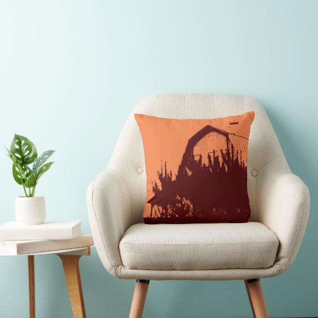 Cojín decorativo personalizado Naranja Borgoña Bar (Silla)