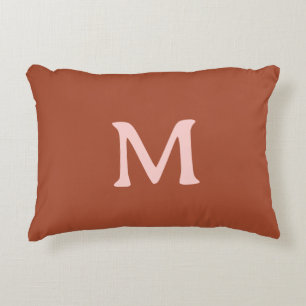 Cojín Decorativo Personalizado Naranja quemado Monograma