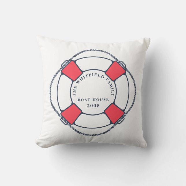 Cojín Decorativo Personalizado Nautical Swimming Ring Boing House (Anverso)
