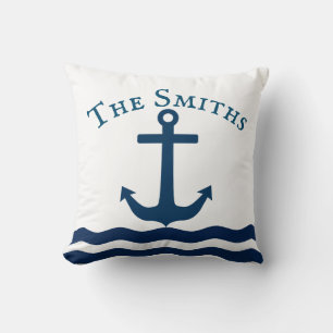 Cojín Decorativo Personalizado Náutico de Sleek Anchor