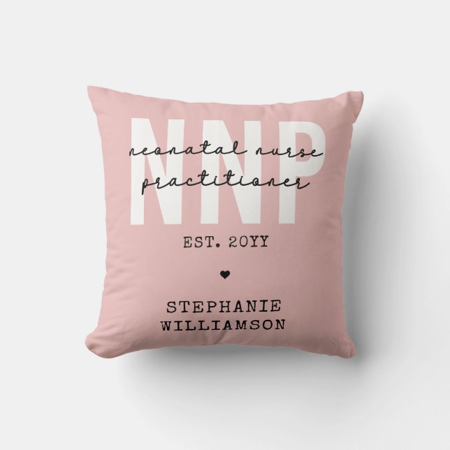 Cojín Decorativo Personalizado NNP Enfermera neonatal Profesional (Anverso)