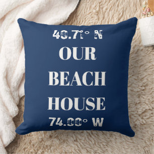 Cojín Decorativo Personalizado Nuestras Coordenadas Beach House