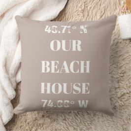 Cojín Decorativo Personalizado Nuestras Coordenadas Beach House