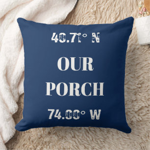 Cojín Decorativo Personalizado Nuestras Coordenadas Porch