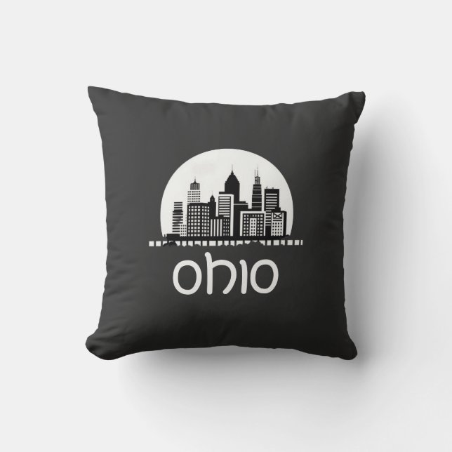 Cojín Decorativo Personalizado Ohio Skyline (Anverso)