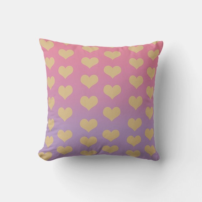 Cojín decorativo personalizado Ombré lilac oro ros (Anverso)