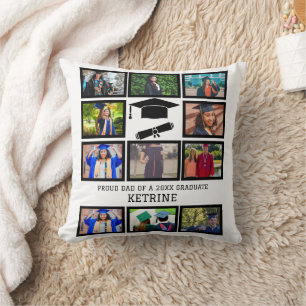 Cojín Decorativo Personalizado orgulloso padre del collage de fotos