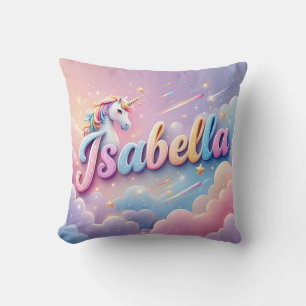 Cojín Decorativo Personalizado Pastel Unicornio Nombre Pillow