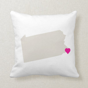 Cojín Decorativo Personalizado Pennsylvania State Love Reversible P