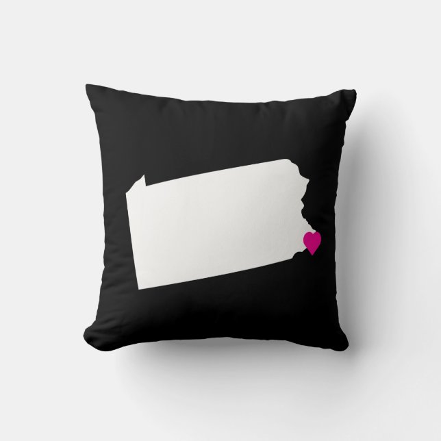 Cojín Decorativo Personalizado Pennsylvania State Love Reversible P (Anverso)